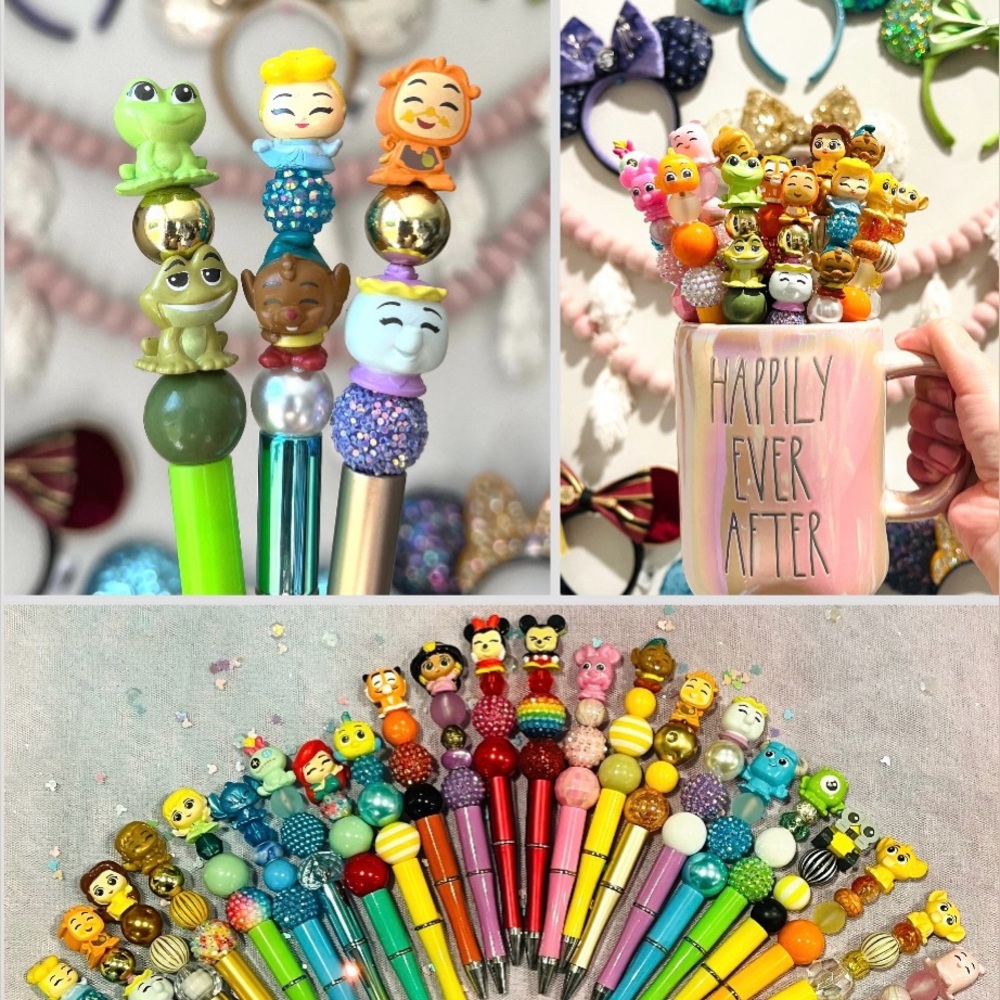 😍🌟💖 Disney Doorable squishalot character bead pen handmade ✍️